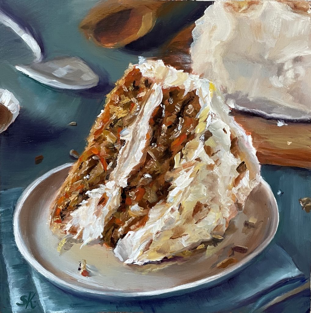 Sabine Kunze Ölmalerei &amp;quot;Möhrentorte&amp;quot; - Daily Painting